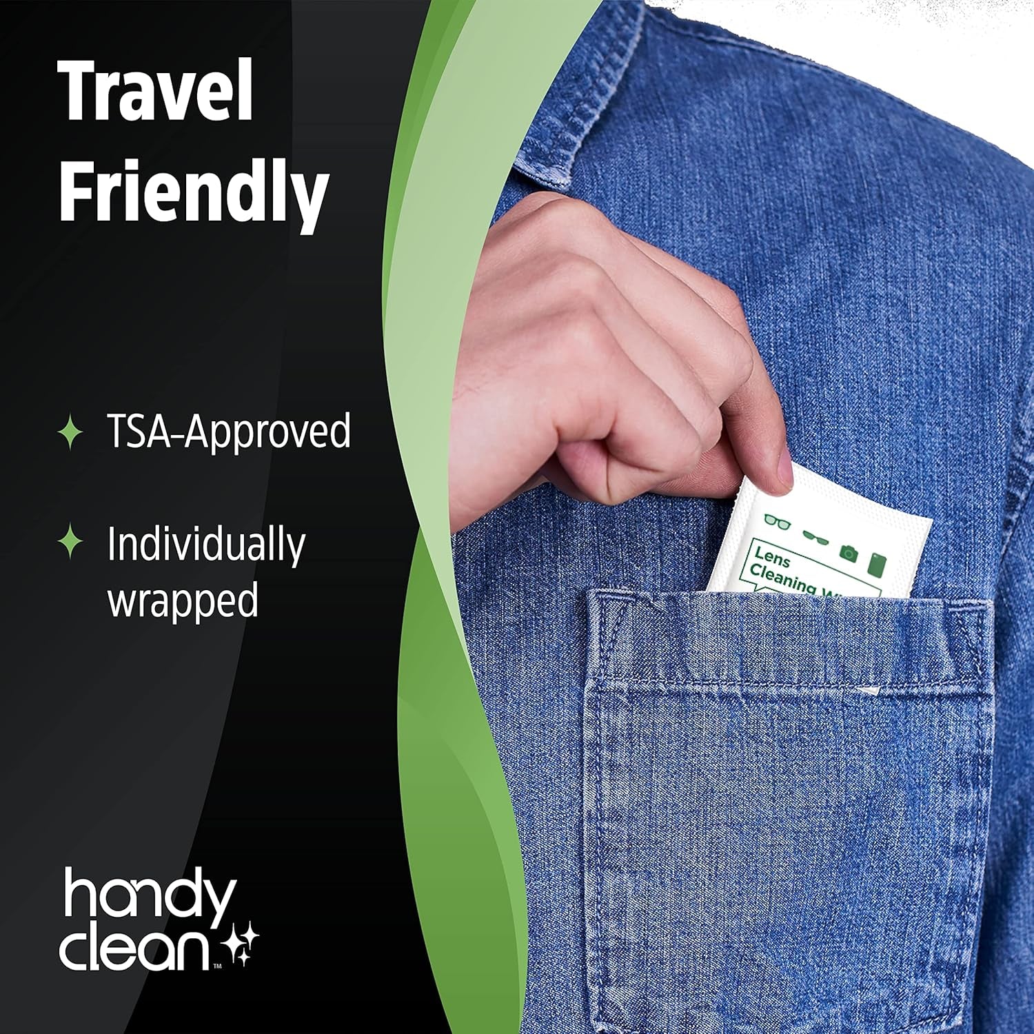 Handyclean Pre-Moistened Lens Cleaning Wipes, Eyeglass Wipes, Screen Wipes, 200
