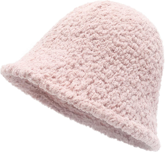 Womens Warm Wool Cloche Hat Solid Winter Bucket Hats