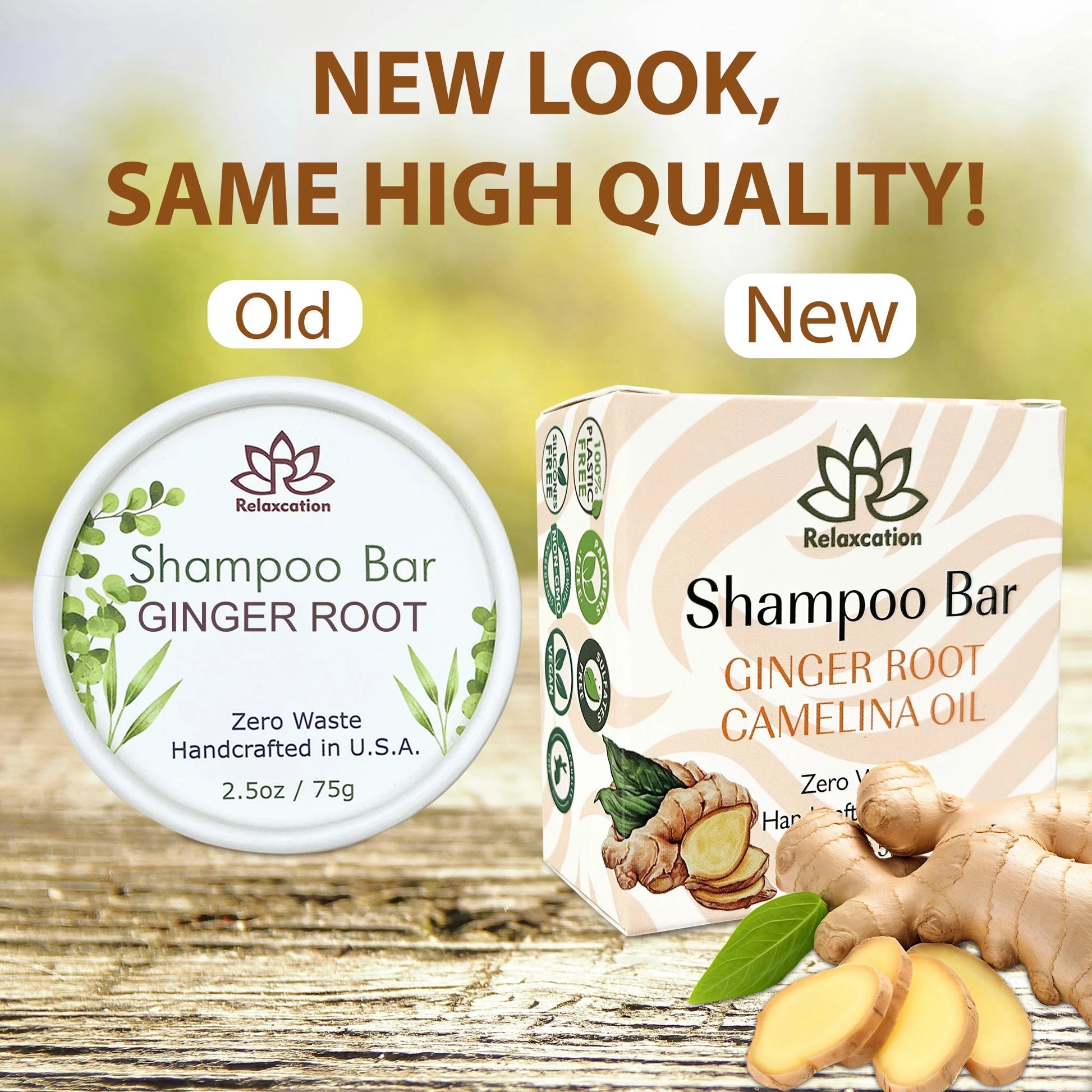 Organic Ginger Root Solid Shampoo Bar for Hair Growth Handmade in USA Natural and Safe by