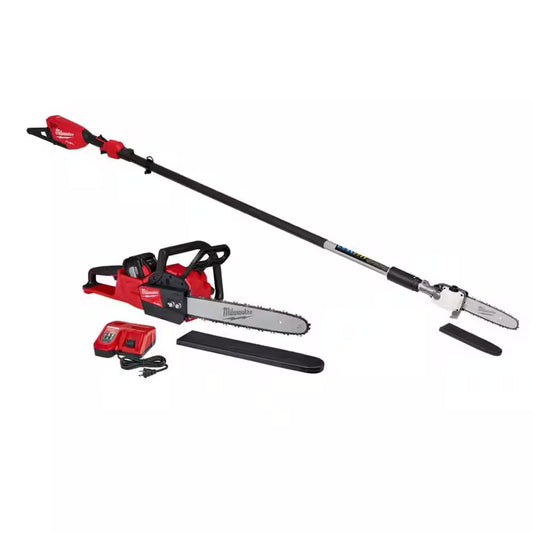 M18 FUEL 10 In. 18V Lithium-Ion Brushless Electric Cordless Telescoping Pole Saw W/16 In. Chainsaw Kit (2-Tool)