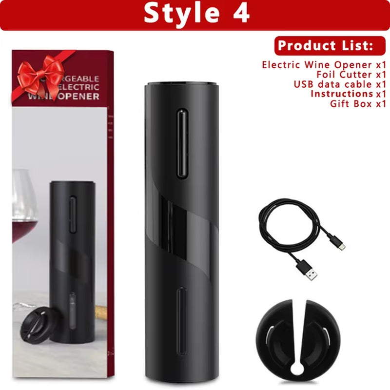 Electric Wine Opener Set Automatic Wine Bottle Opener Rechargeable Wine Corkscrew Kitchen Tools Opener with Gift Box