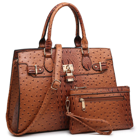 Women Handbags and Purses Ladies Shoulder Bag Top Handle Satchel Tote Work Bag with Matching Clutch