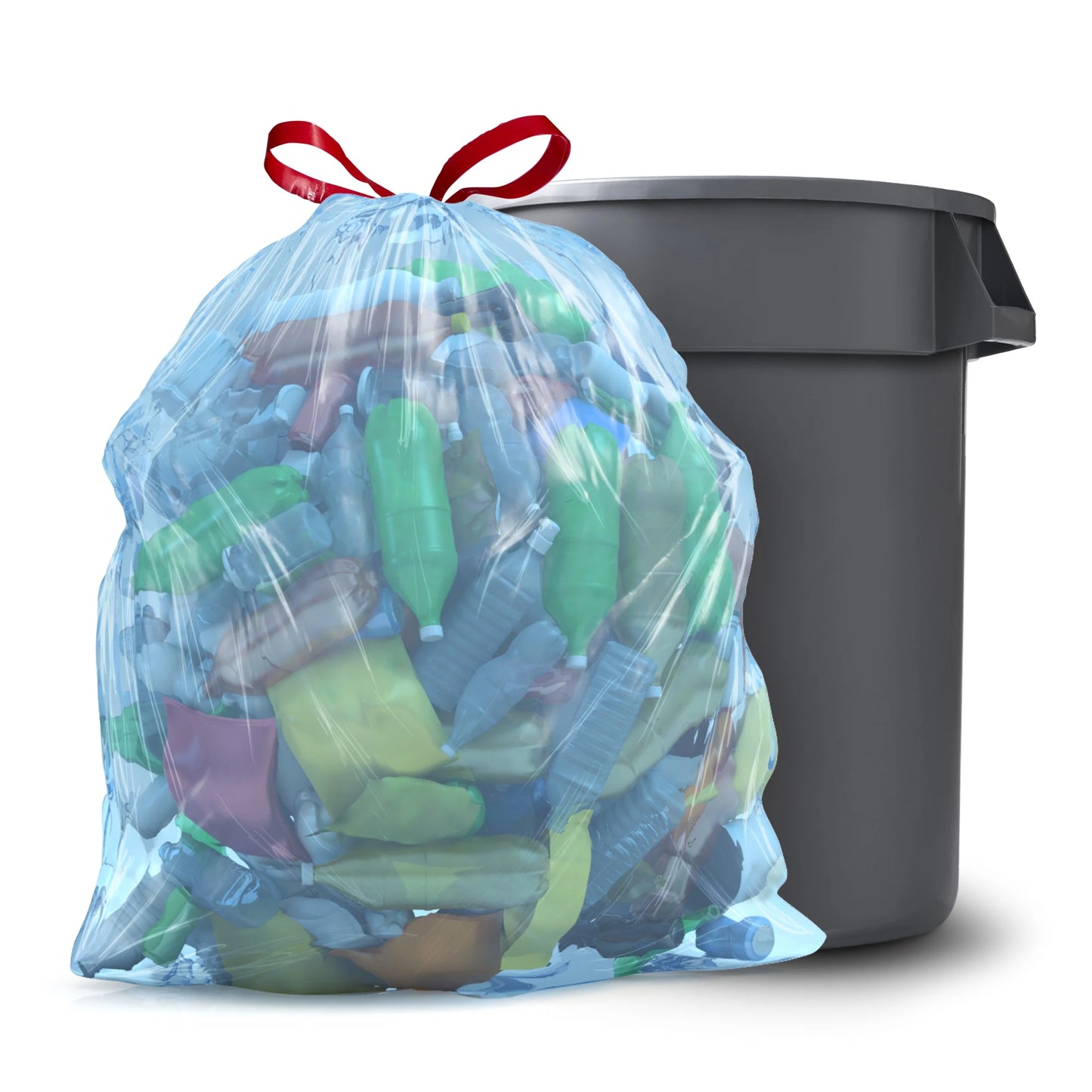 Blue Recycling Large Trash Bags, 30 Gallon, 28 Bags