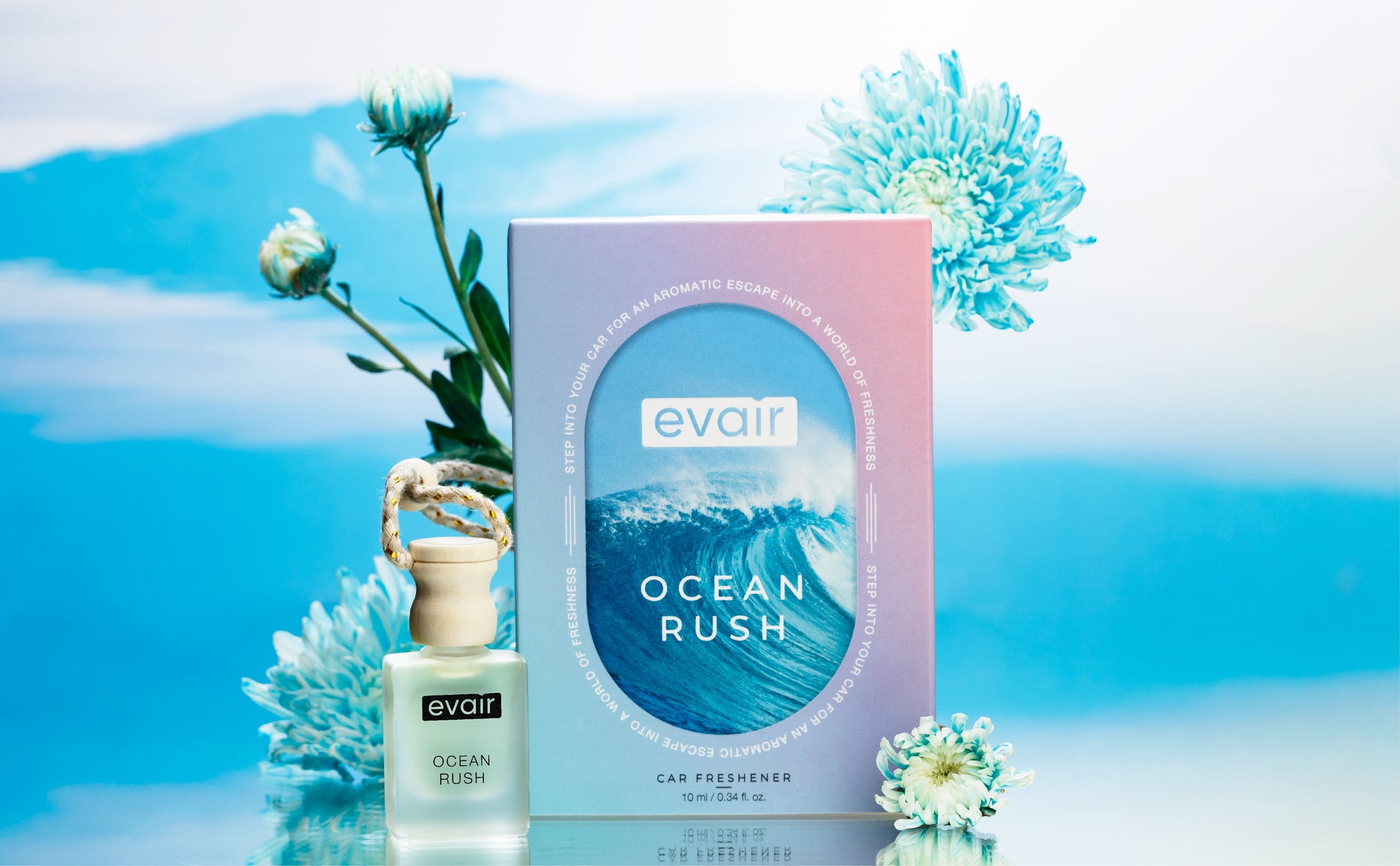 Ocean Rush Car Freshener, Hanging Car Diffuser with Essential Oils, Pack of 1
