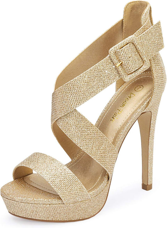 Women'S Open Toe High Stilettos Platform Party Pump Heel Sandals Charlotte