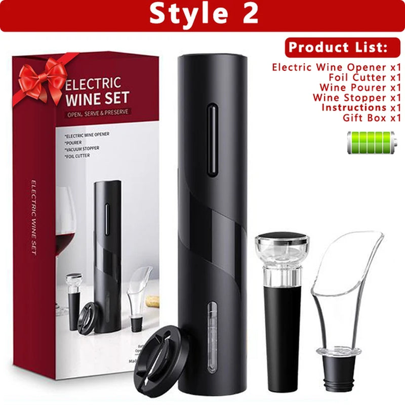 Electric Wine Opener Set Automatic Wine Bottle Opener Rechargeable Wine Corkscrew Kitchen Tools Opener with Gift Box