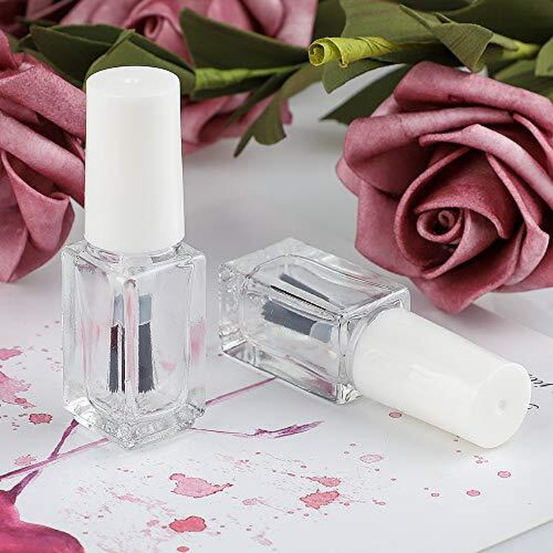 20 Pack 5Ml Empty Nail Polish Glass Bottles with Brush Cap for Nail Art