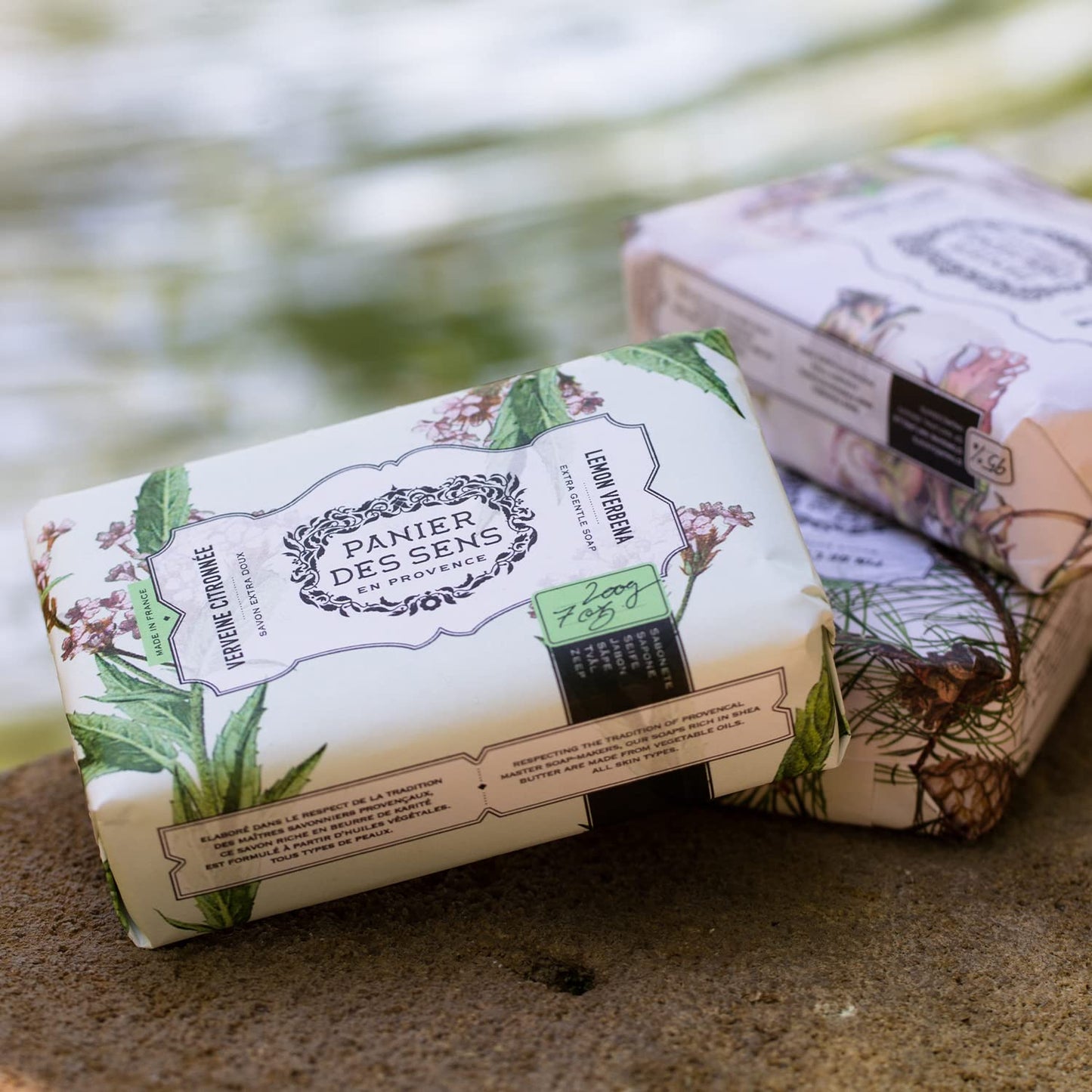 Shea Butter Bar Soap - 95% Natural & Made in France - 2 Bars, 7Oz/200G Each (Lemon Verbena)