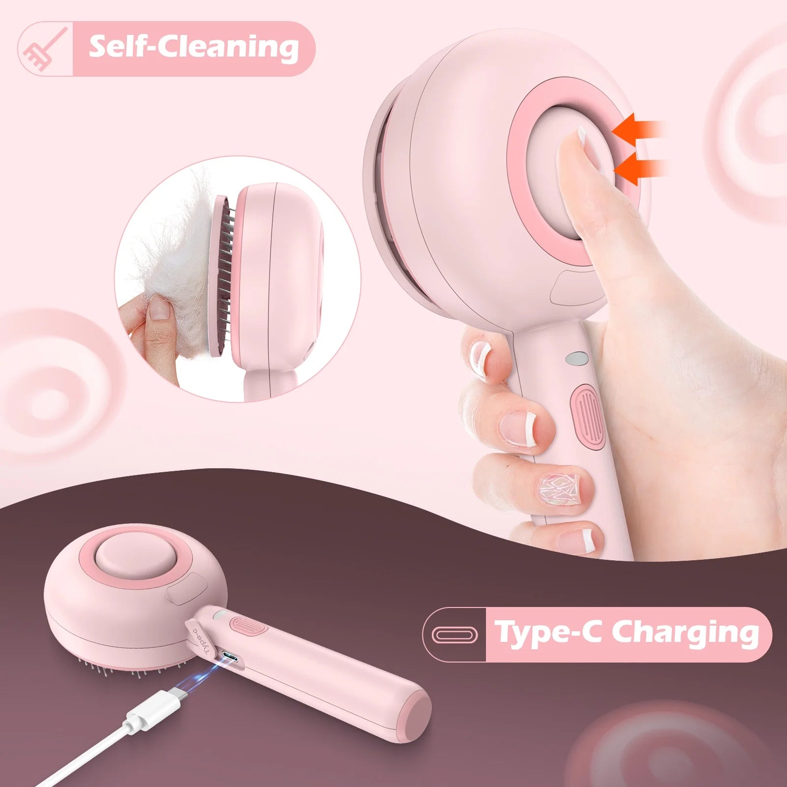 3 in 1 Cat Steam Brush, One-Click Hair Removal Brush with Steam for Cats and Dogs