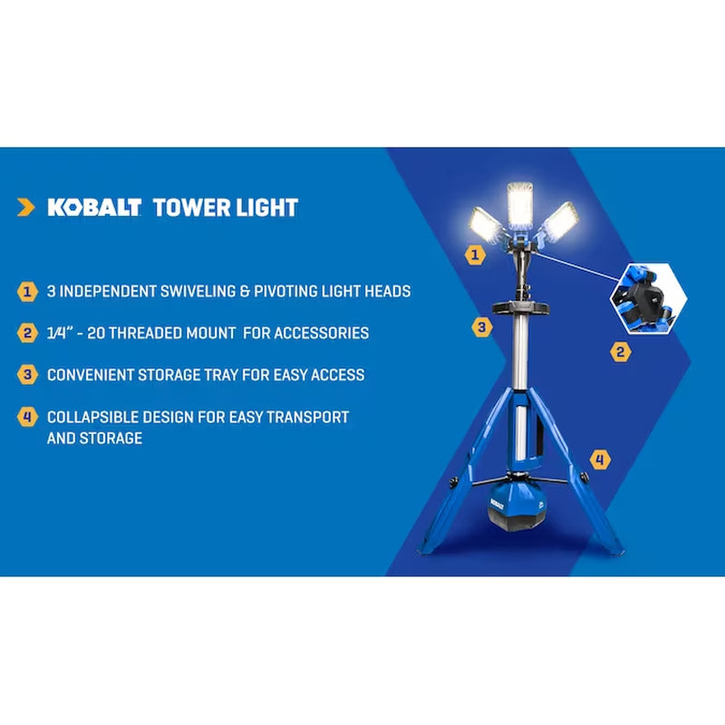 24-Volt 3000 -Lumens LED Battery-Operated Stand Work Light