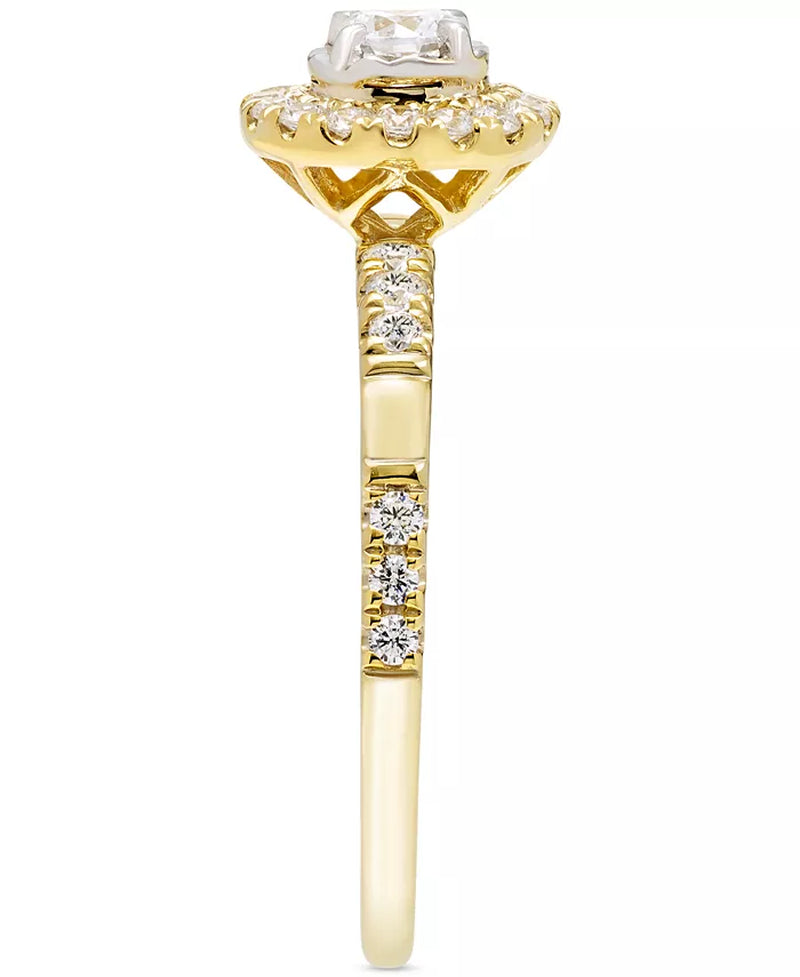 Diamond Halo Ring (1/2 Ct. T.W.) in 14K Gold