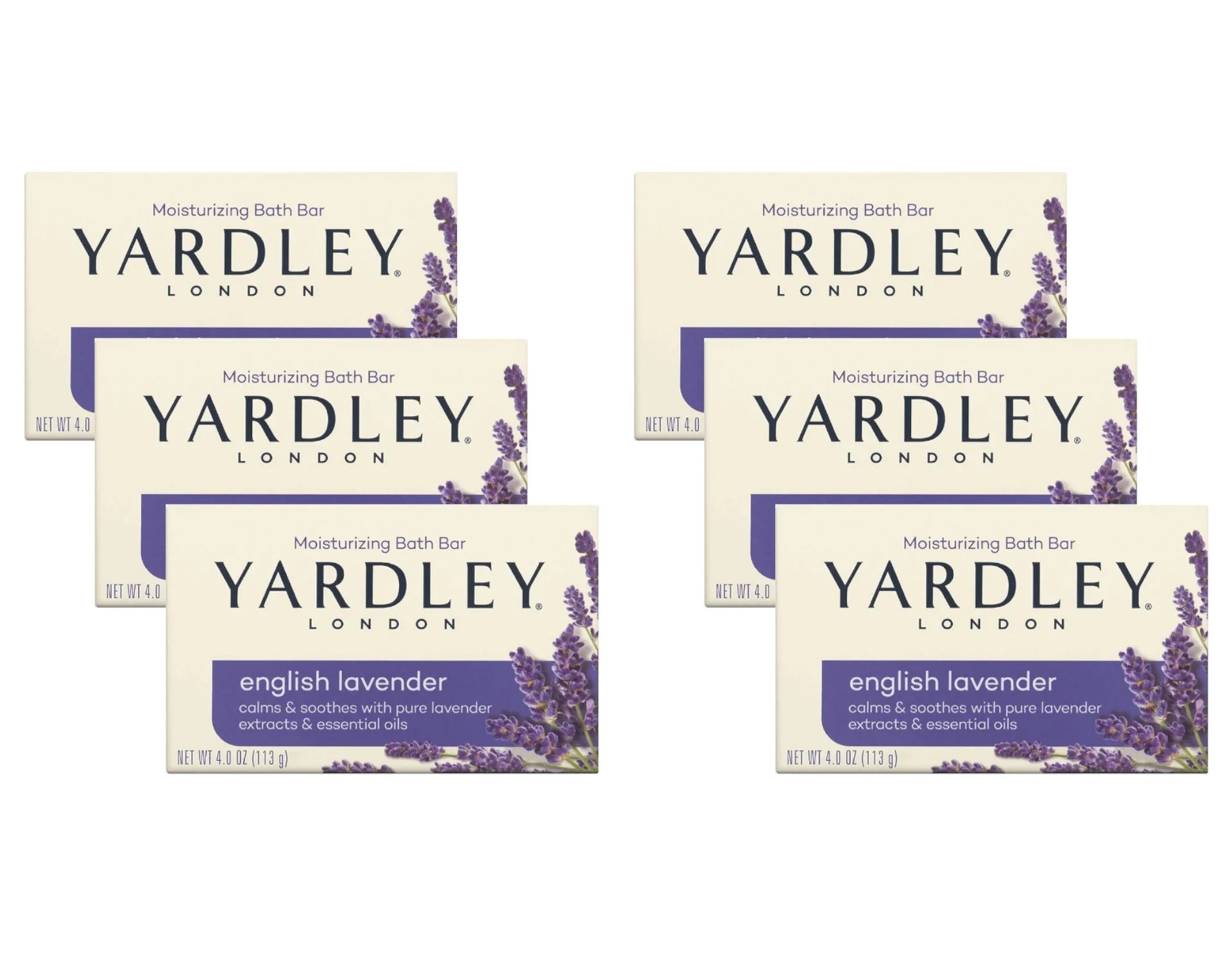 Moisturizing Bath Soap Bar, English Lavender, 4Oz, (6 Pack)