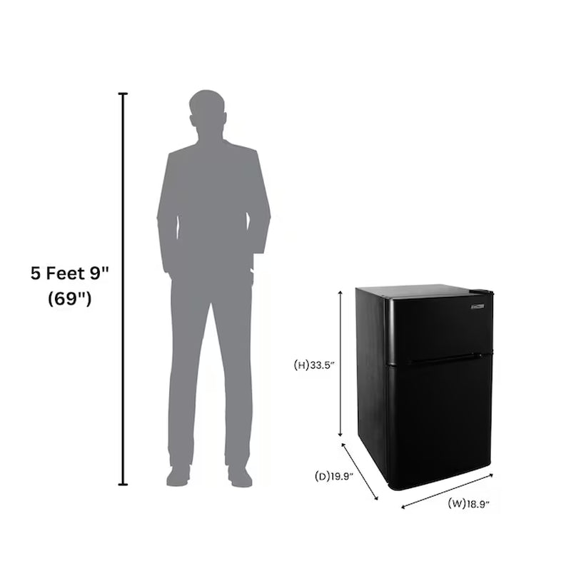 3.2-Cu Ft Mini Fridge with Freezer ( Black ) ENERGY STAR