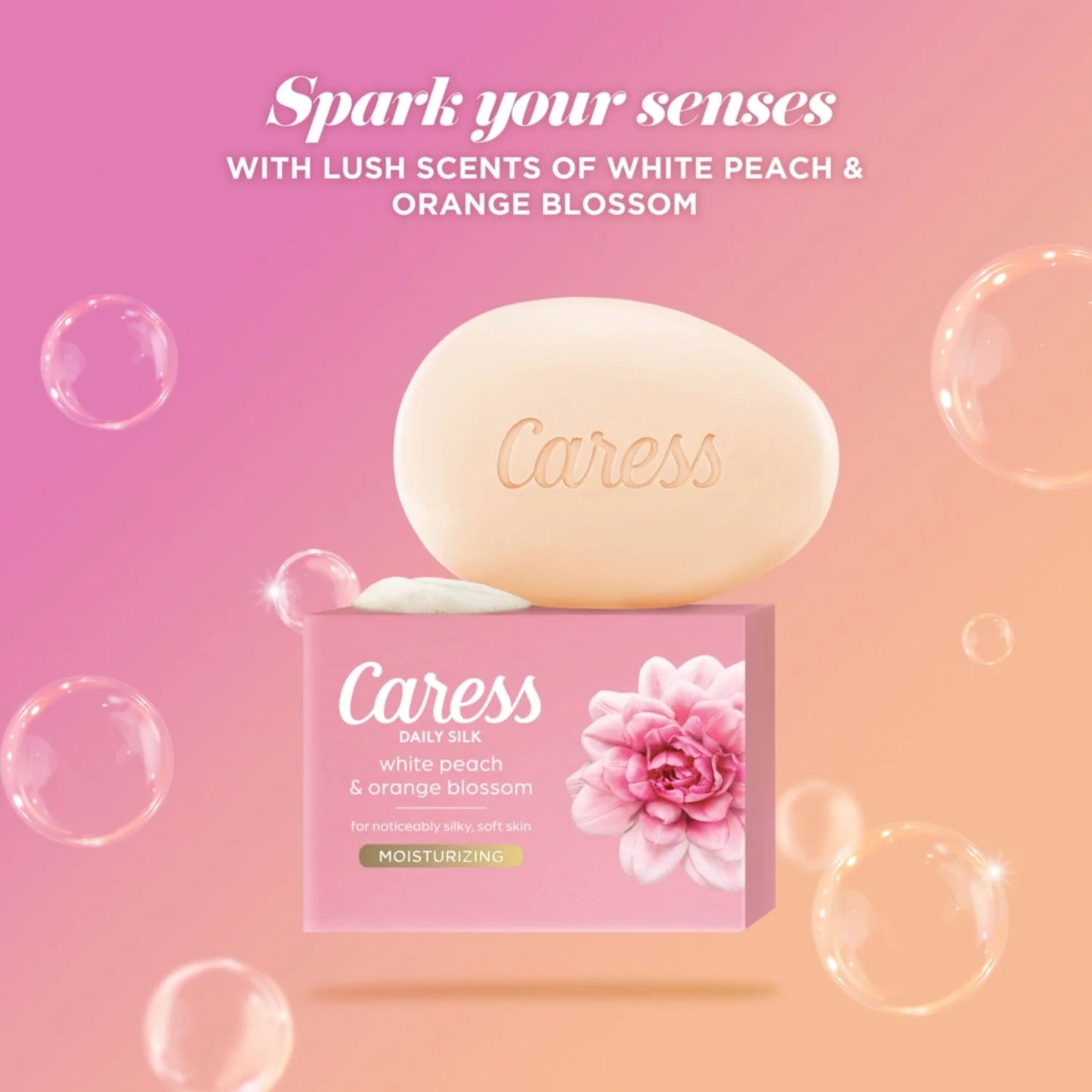 Bar Soap for Women, Daily Silk White Peach & Orange Blossom for All Skin, 3.75 Oz 8 Body Bath Bars