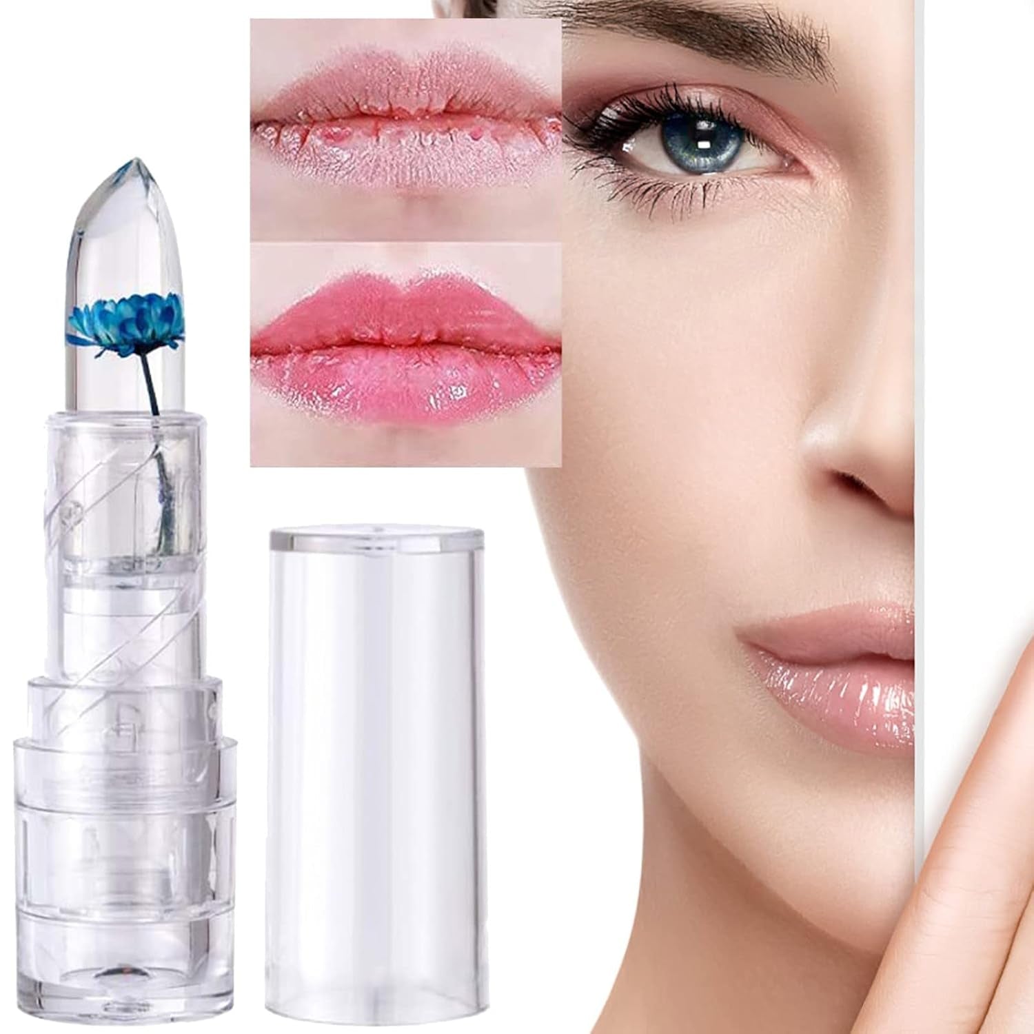 Tinted Lip Balm Flower Moisturizing Lipstick Moisturizing Lipstick Jelly Flower Lipstick Lip Balm Hydrating Moisturizing Hydrating Dry Cracking Sheer Lip Gloss