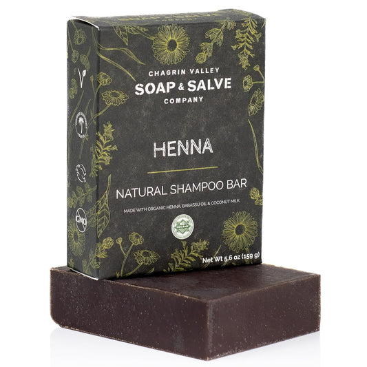Organic Henna Shampoo Bar for All Hair Types, Volumizing & Hydrating with Coconut Milk & Babassu Oil, Sulfate-Free, Travel Size 5.6 Oz, Natural Bar Soap for Hair Shine
