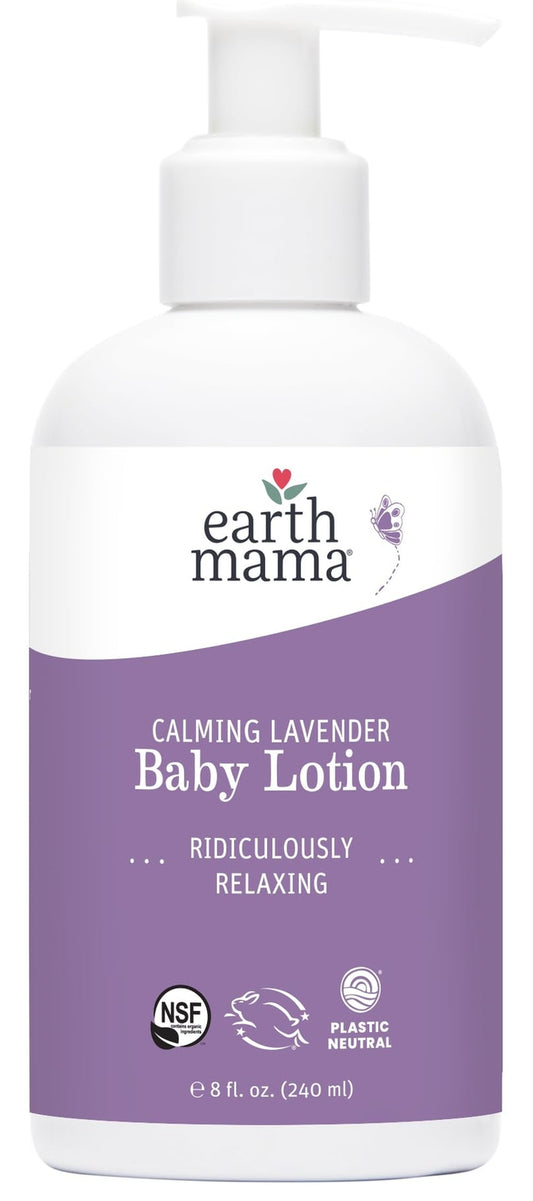 Earth Mama Calming Lavender Baby Lotion 8 Fl Oz Organic Moisturizer Safe for ...