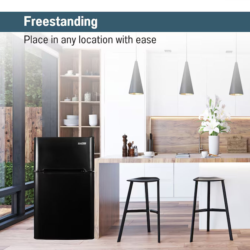 3.2-Cu Ft Mini Fridge with Freezer ( Black ) ENERGY STAR