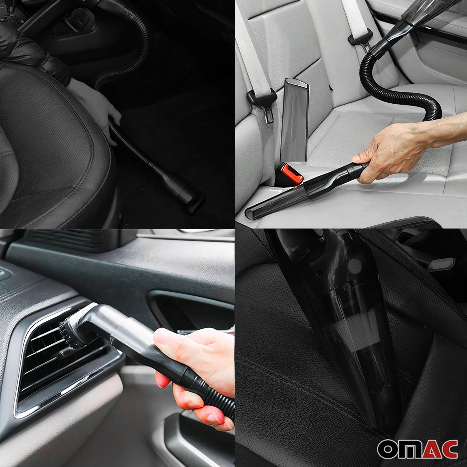 OMAC Handheld Car Vacuum Cleaner, Portable, Mini,12V High Power, 15 Ft Cord, Black