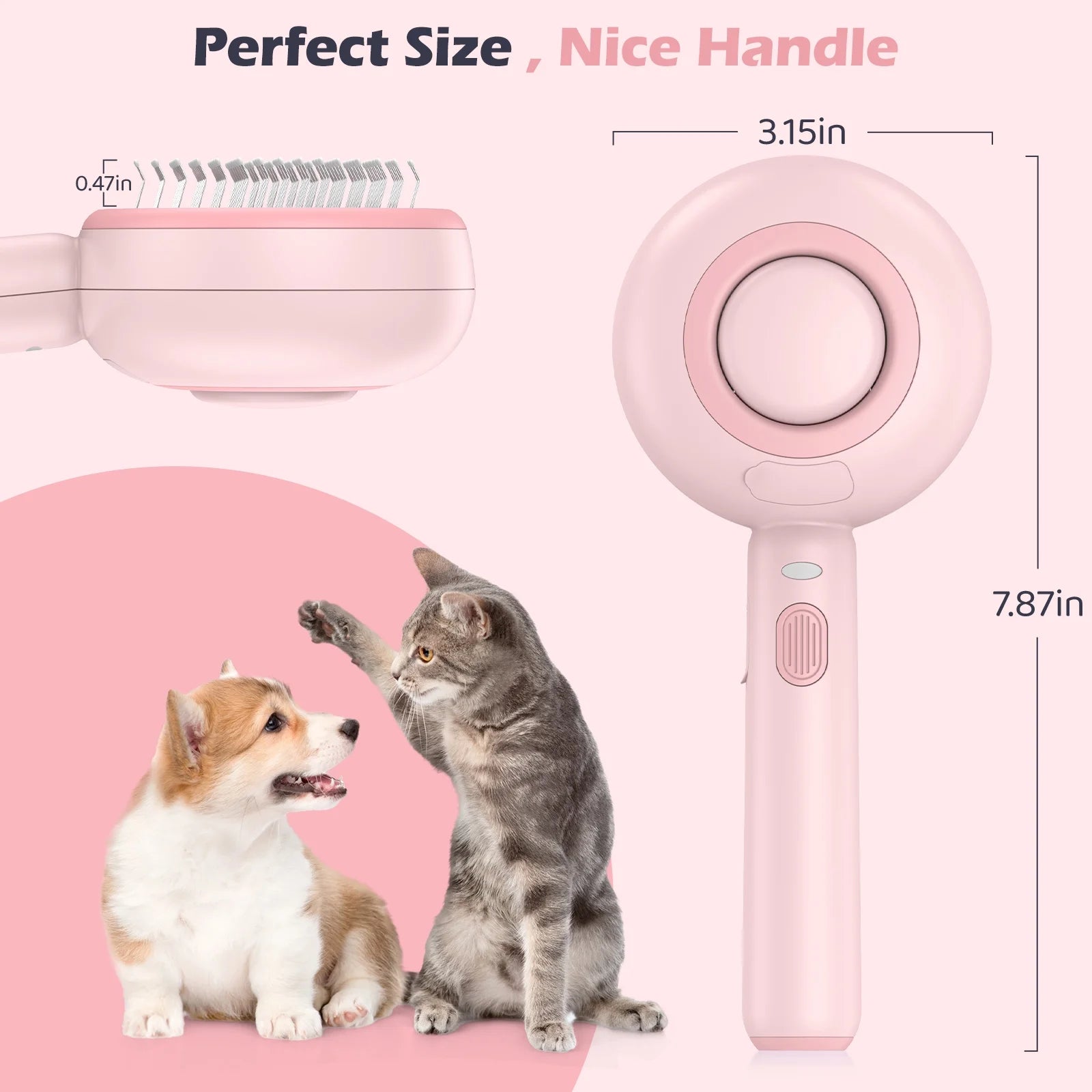 3 in 1 Cat Steam Brush, One-Click Hair Removal Brush with Steam for Cats and Dogs