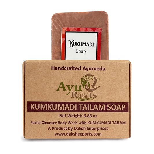Kumkumadi Tailam Ayurvedic Handmade Saffron Oil, Soap Bar, Face, Body, | Natural, Moisturizing, for Radiant and Healthy Skin 3.88 Oz (1)