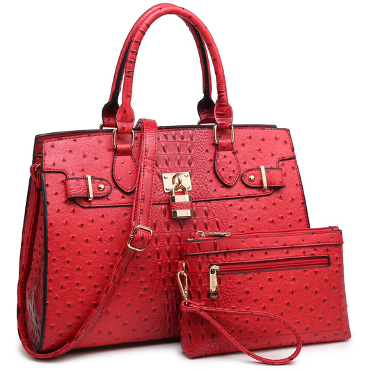 Women Handbags and Purses Ladies Shoulder Bag Top Handle Satchel Tote Work Bag with Matching Clutch