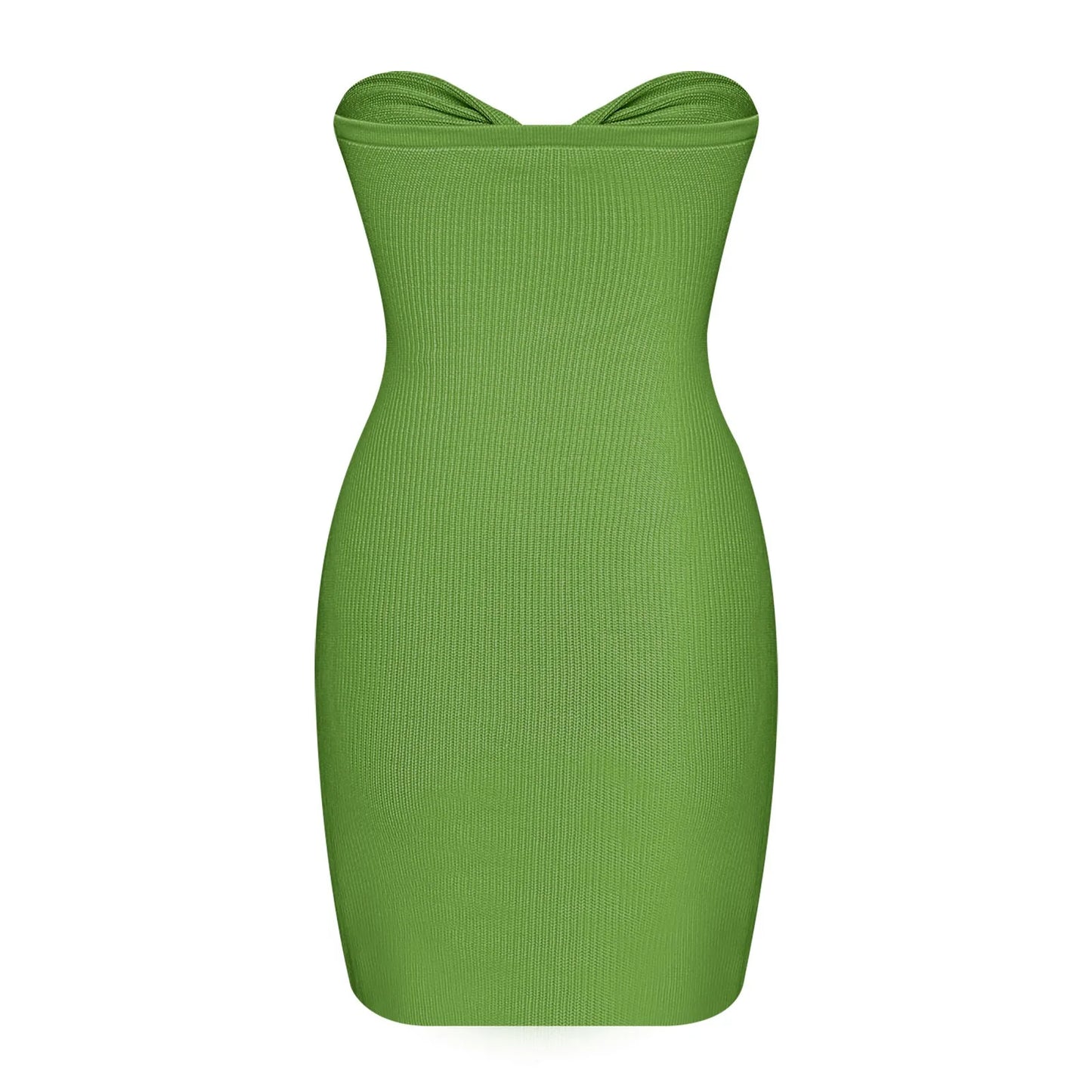 Womens Dresses Sleeveless Tube Top Solid Mini Summer Dress Party Club Sexy off Shoulder Bodycon Knitted Dresses Green