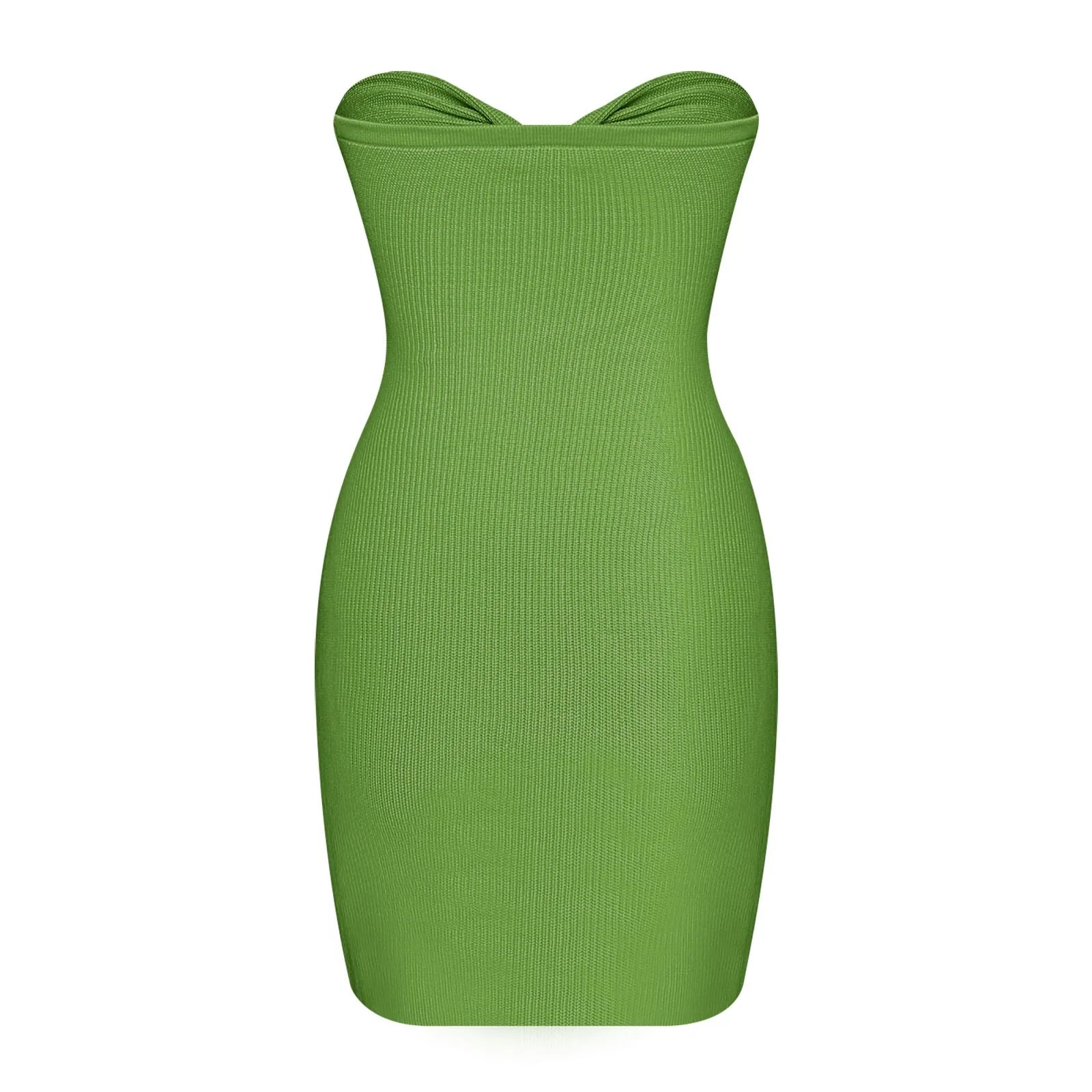 Womens Dresses Sleeveless Tube Top Solid Mini Summer Dress Party Club Sexy off Shoulder Bodycon Knitted Dresses Green