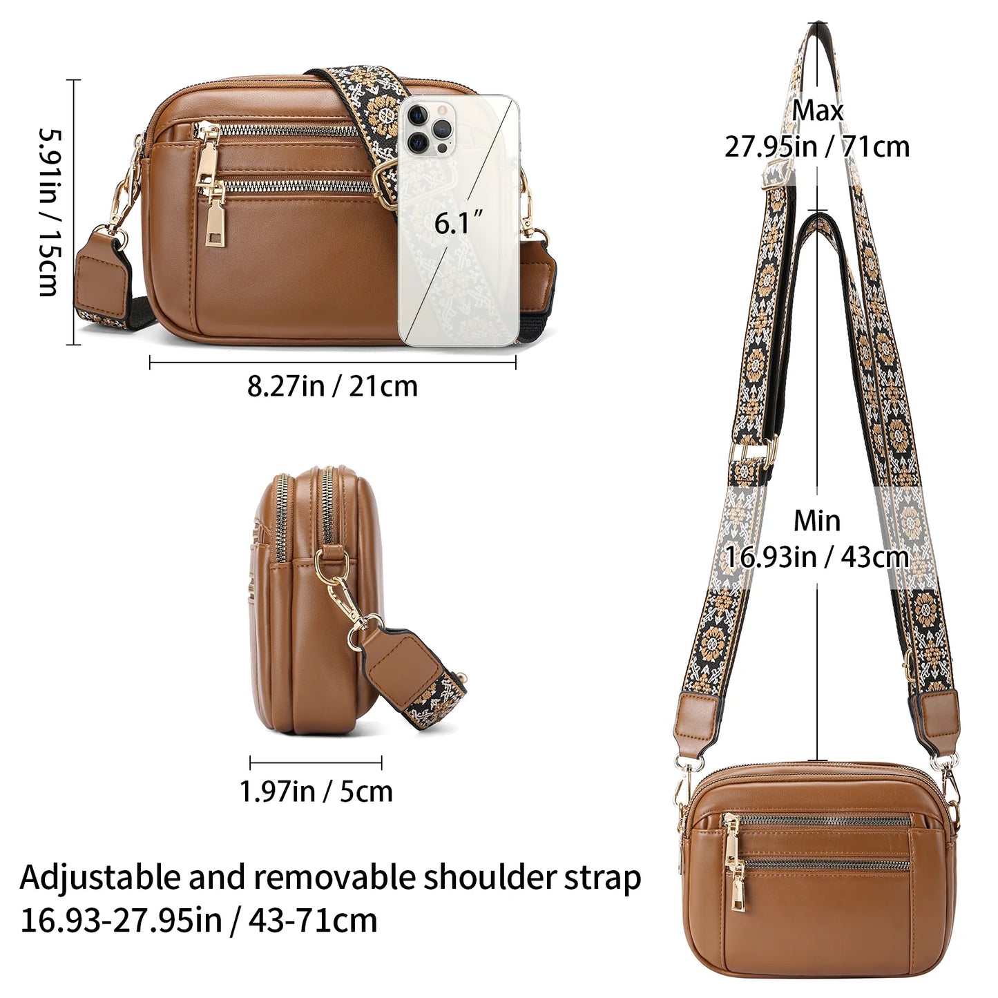 Cross Body Purses for Women Crossbody Bag, Small Crossbody Purses Leather Cross Body Bags Trendy Shoulder Handbags
