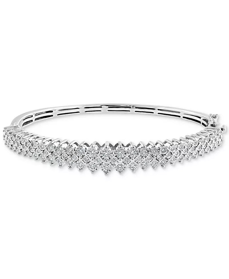 EFFYÂ® Diamond Multirow Bangle Bracelet (1 Ct. T.W.) in 14K White Gold (Also Available in 14K Two Tone Gold)