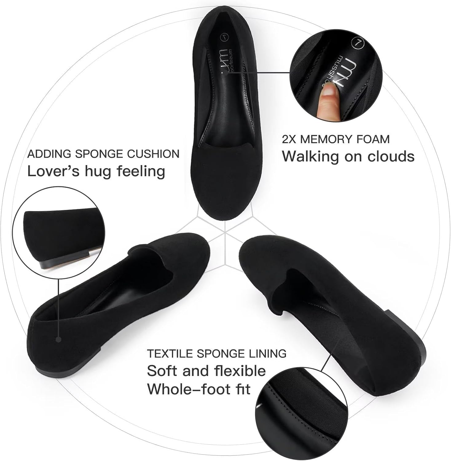 Comfortable Casual Women'S Flats：Round Toe Loafers for Women：2025 Dressy Ballet Flats for Working Women Aged 25-50 Business Office Walking Wedding