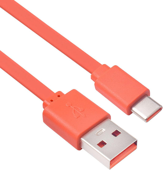 New Tour Flat Charging Power Supply Cable Compatible with JBL Charge 5, JBL Flip 6, JBL Flip 5, JBL Charge 4, JBL Pulse 4 Wireless Speaker (Orange)