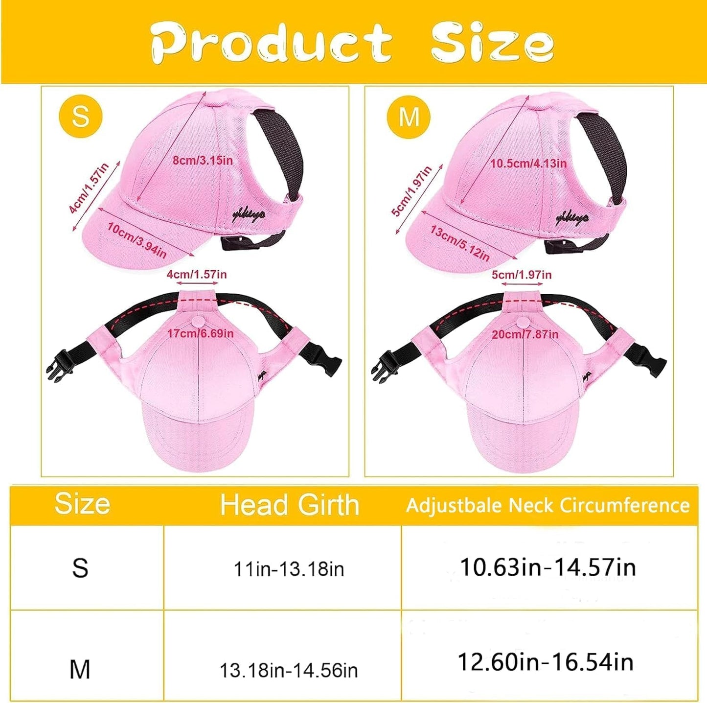 Dog Hat Summer Dog Baseball Cap Pet Puppy Visor Hats Sunbonnet Outfit with Ear Holes Doggy Cat Goggles for Small Medium Breed (Pink Hat, Medium)