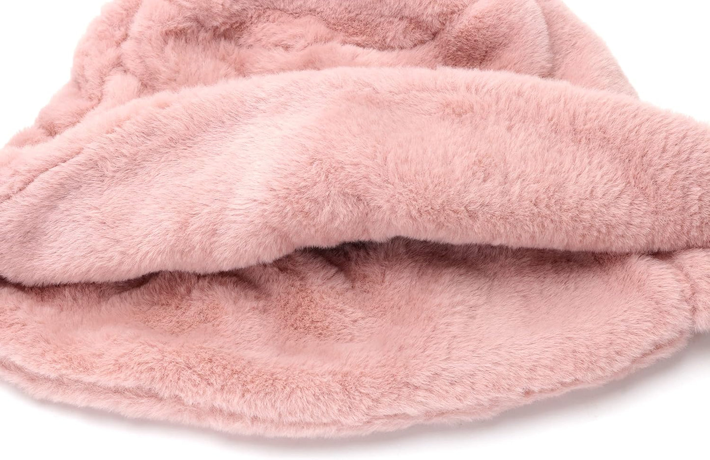 Winter Furry Bucket Hat Warm Fluffy Faux Fur Fuzzy Bucket Hat for Women Fashion Faux Fur Bucket Cap (Pink)