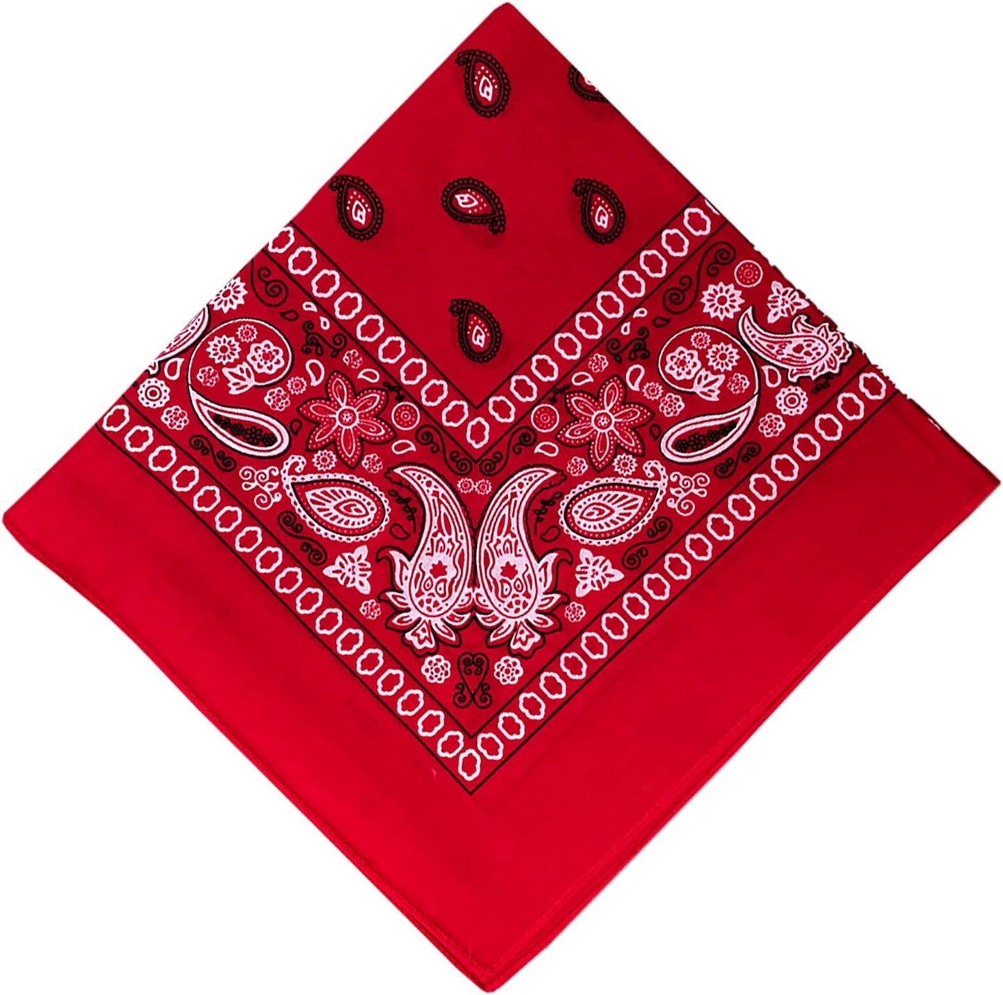 Bandana |100% Cotton, 12-Pack Bandanas for Women, Men, Dozen Novelty Headband 22” X 22”