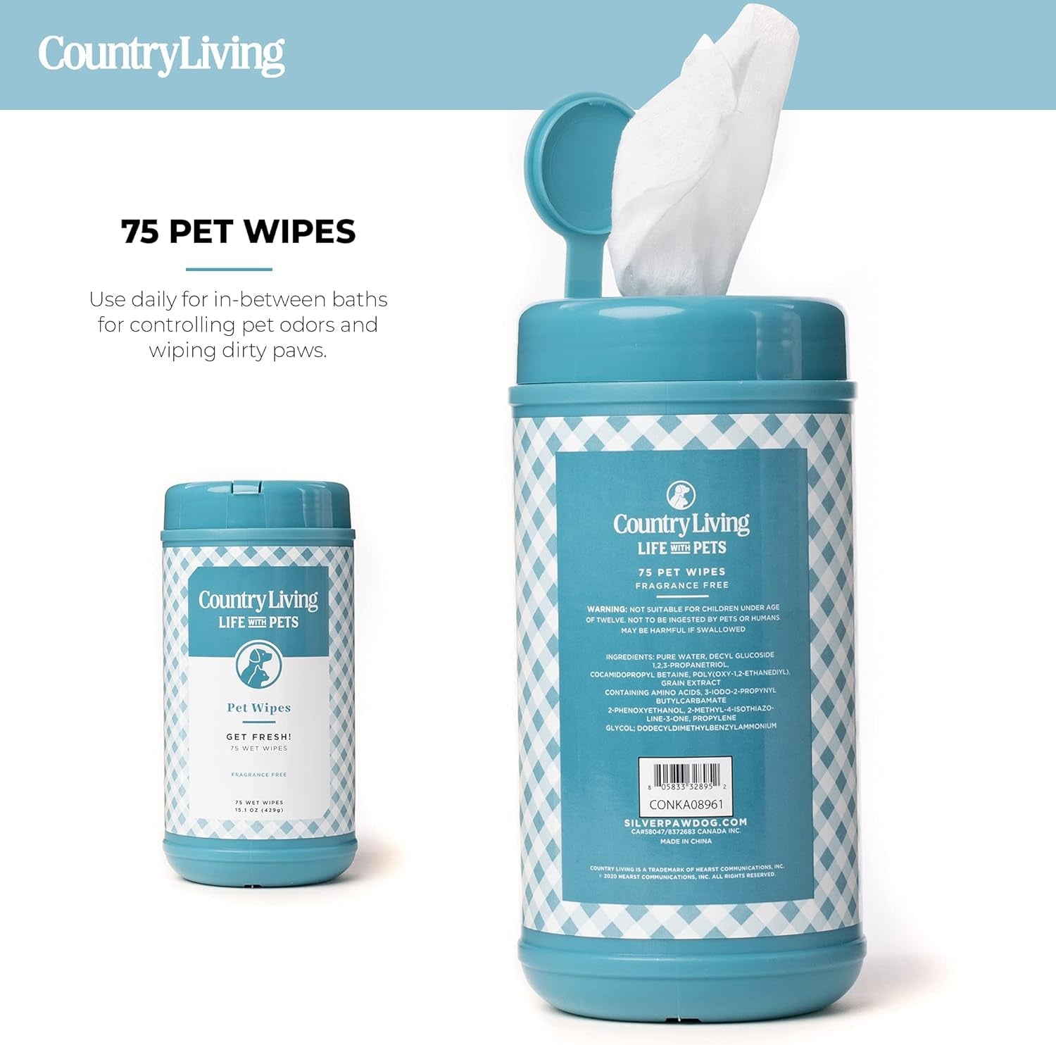 Fragrance-Free Wipes for Dogs, Dog Wipes Cleaning & Pet-Friendly with Plant-Based Formula, 1-Pack (Total of 75 Wipes)