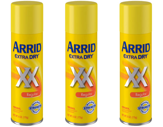 3 Pack -  Extra Dry Anti-Perspirant Deodorant Spray Regular 6 Oz Each