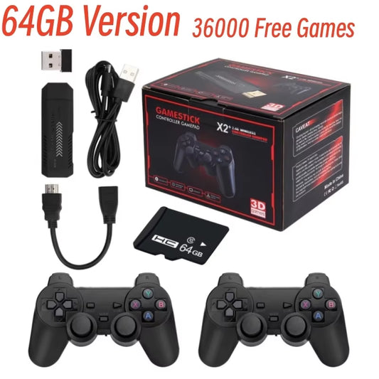 X2 plus Retro Game Console 128G - 41000 Games, Multi-Emulator for PSP/PS1/MAME with Wireless Gamepads