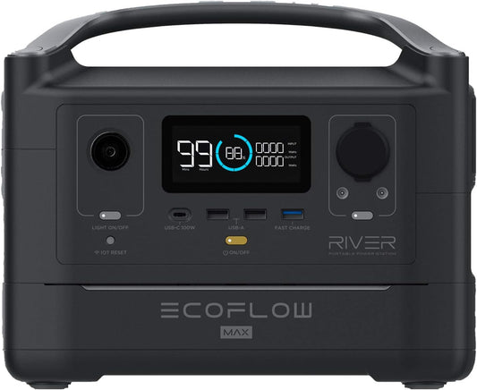 RIVER 2 Max Solar Generator 512Wh Long-Life Lifepo4 Portable Power Station& 180W Solar Panel for Home Backup Power, Camping & Rvs 100% Charged in 60M with 3000+ Cycles & up to 1000W Output