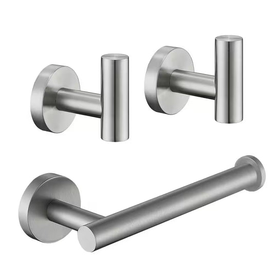3 -Piece Bath Hardware Set with Mounting Hardware in Brushed Nickel