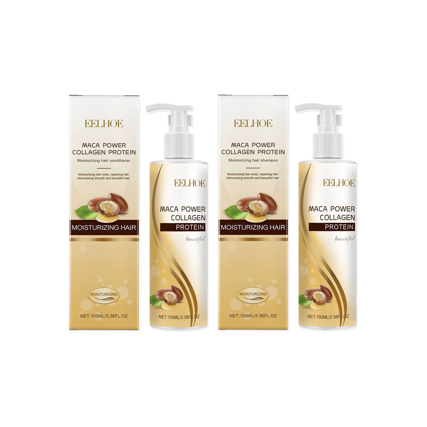 Collagen Shampoo and Conditioner for Hair Cleaning Scalp Nourish Hair Strengthening Shampoo Keratin Repair Mask Soft Hair Care