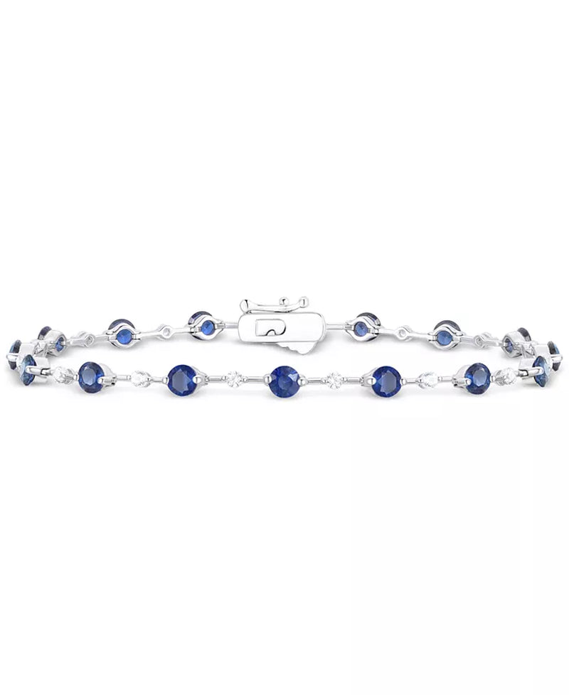 Emerald (2-1/8 Ct. T.W.) & Diamond (1/2 Ct. T.W.) Bracelet in 14K Gold (Also in Ruby & Sapphire)