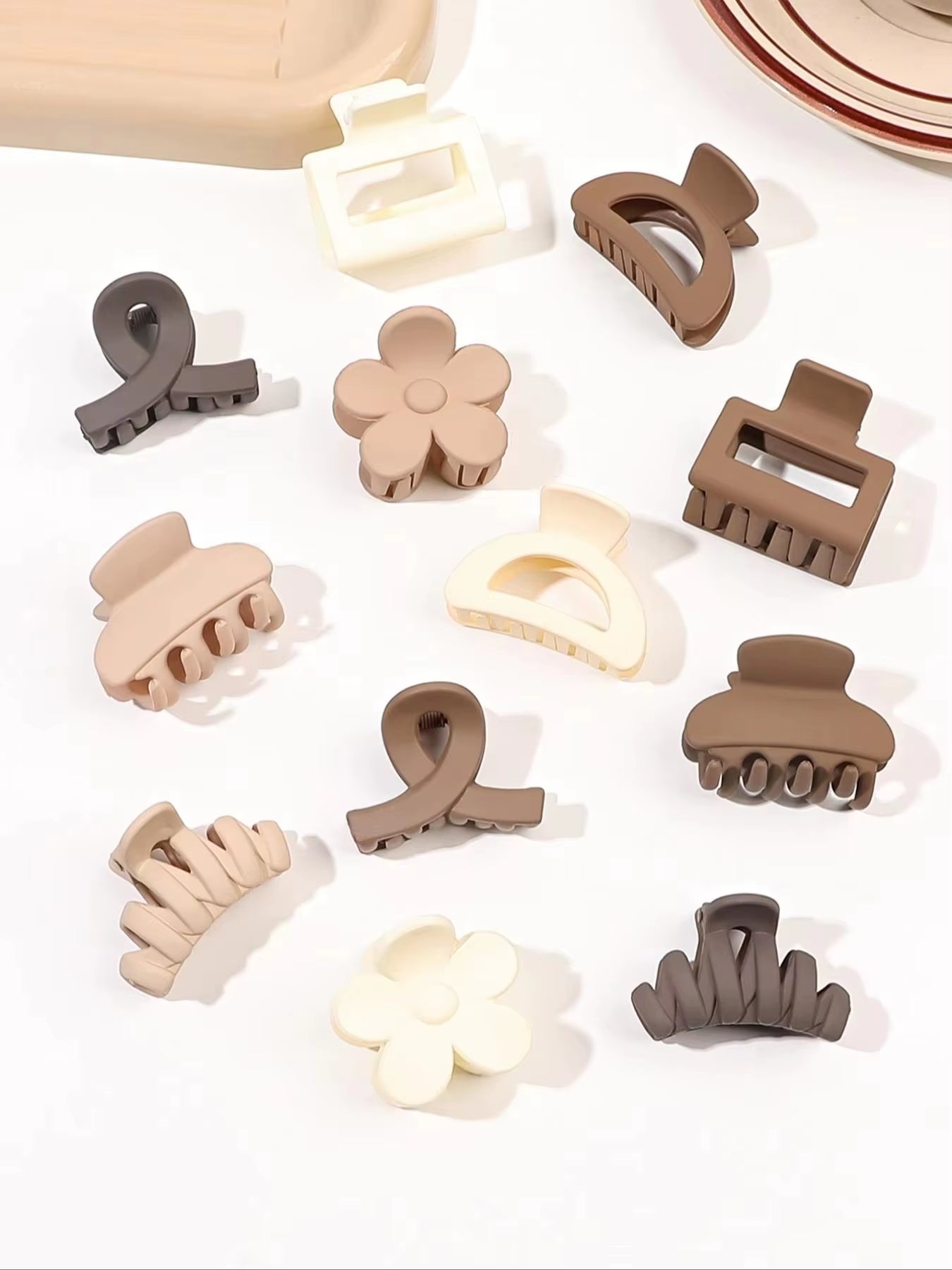 10 Pcs Mixed Colors Middle Hair Claw Clips Non-Slip Strong Hold Clips for Women and Girls Thin Thick Hair