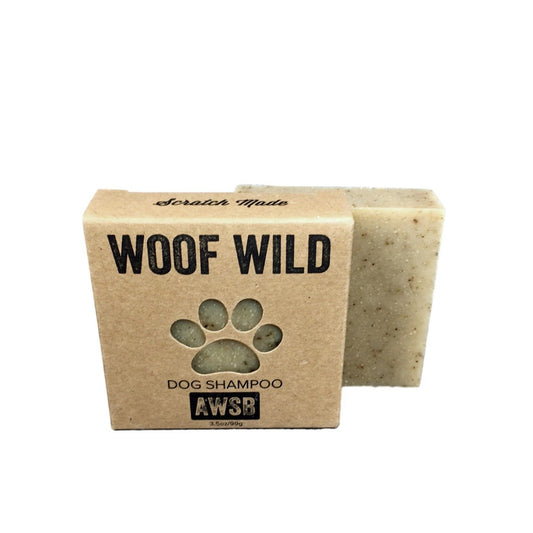 Woof Wild Dog Shampoo Bar, Vegan, Cruelty Free, with Organic Ingredients, for Dogs with Itching and Sensitive Skin, Handmade by