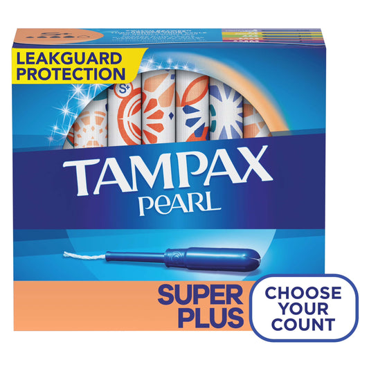 Pearl Super plus Plastic Tampons, Unscented, 50 Count