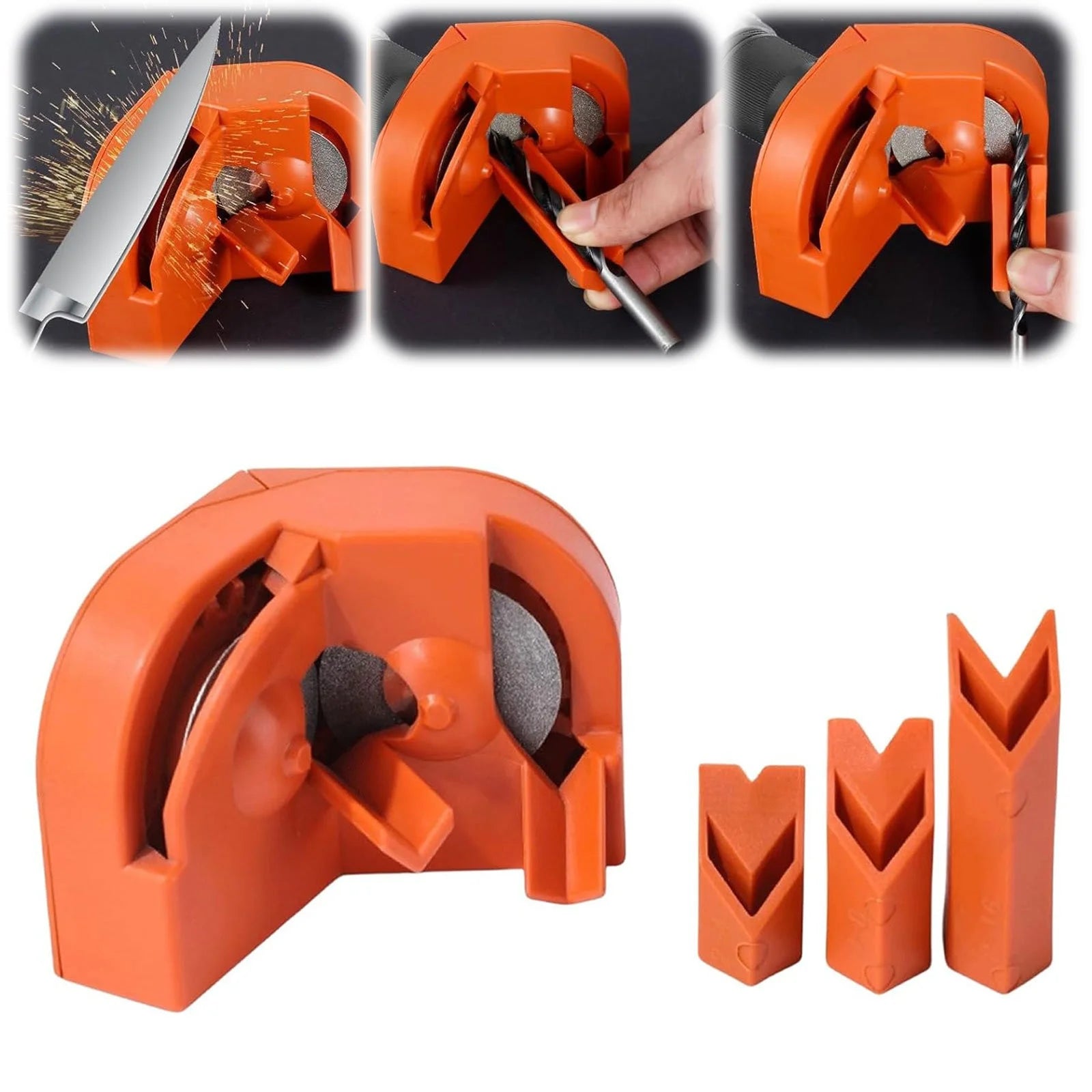 Drill Bit Sharpener Drill Bit Sharpener for All Bits Multipurpose Drill Bit Grinding Sharpener for High Speed Steel Masonry Carbide Cobalt & Tin Coated Drill Bits, 1X Drill Bit Sharpener