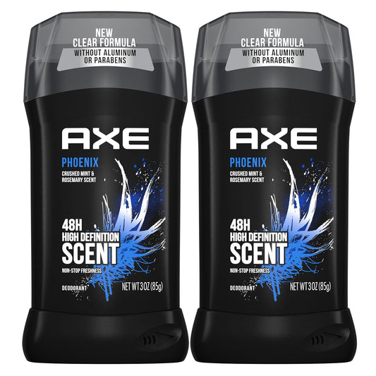 Dual Action Deodorant Stick for Long Lasting Odor Protection, Phoenix Crushed Mint & Rosemary Men'S Deo, Aluminum Free 3Oz Twin Pack
