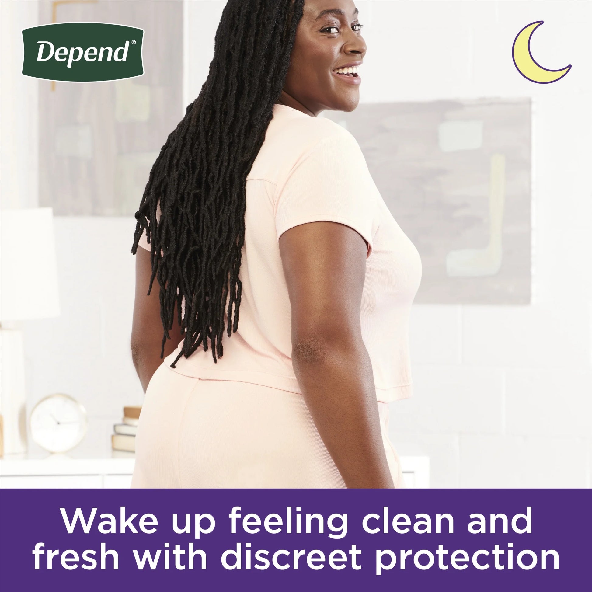 Night Defense Incontinence Underwear for Women, Adult Diapers, L, 56 Count