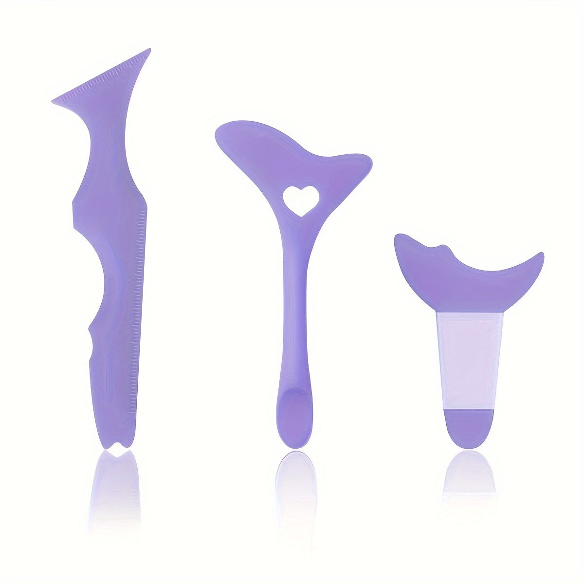 [3pcs Silicone Makeup Tool Set] 3pcs Silicone Makeup Tool Set - Eyeliner & Mascara Shields, Fragrance-Free Beauty Accessories
