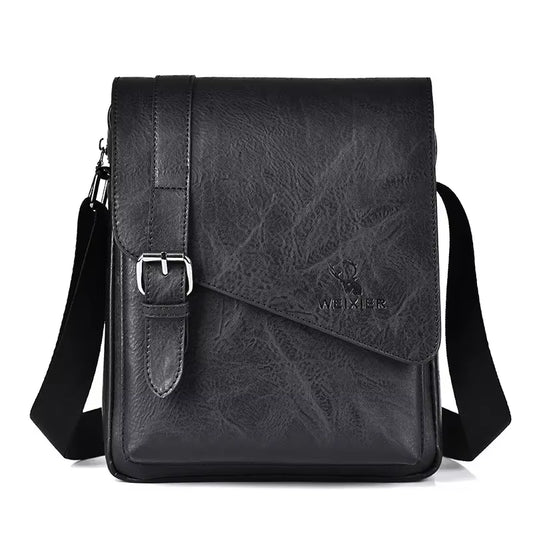 Men'S Retro Business Shoulder Bag New Fashionable Brand Name PU Leather Retro Handbag Versatile Travel Crossbody Bag Tote Bag